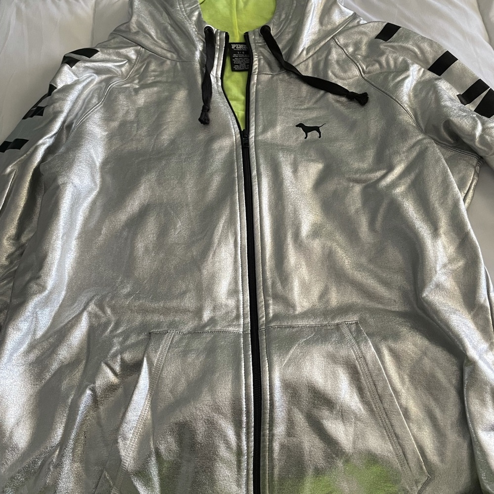 VS Pink Limited Edition metallic hoodie jacket